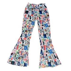 alphabet flare pants